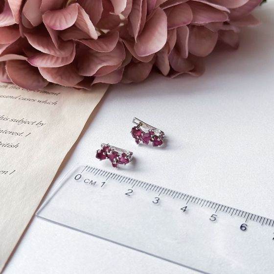 Серебряные серьги с рубином 1.162ct