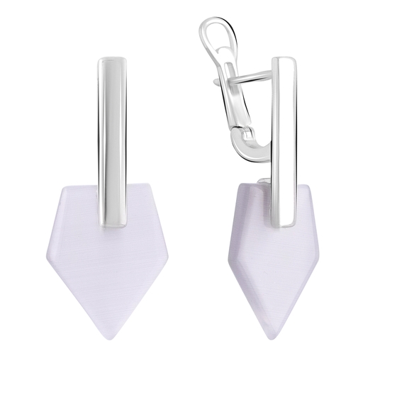 Срібні сережки з котячим оком 12.5ct