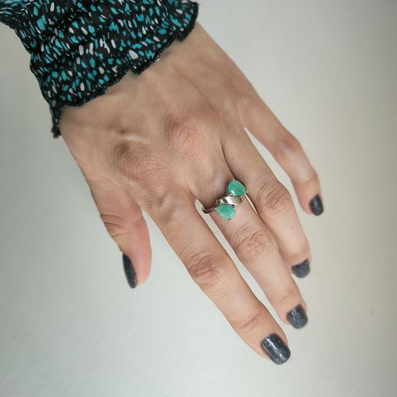 Срібна каблучка зі смарагдом 2.008ct