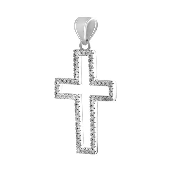 Silver cross with phianites