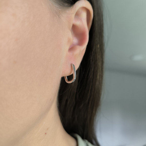 Silver earrings without stones
