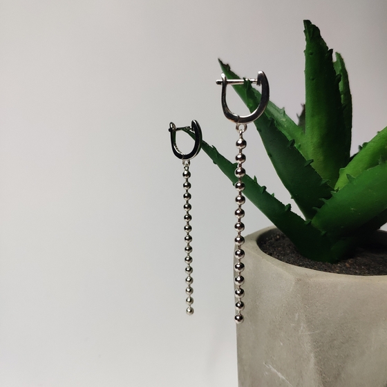 Silver earrings without stones