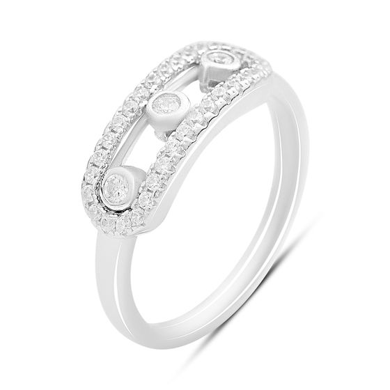 Silver ring with cubic zirconia