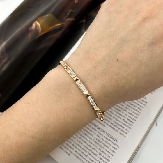 Gold bracelet with 0.01ct fianites