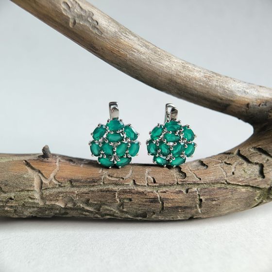 Срібні сережки з агатом 4,27 карата