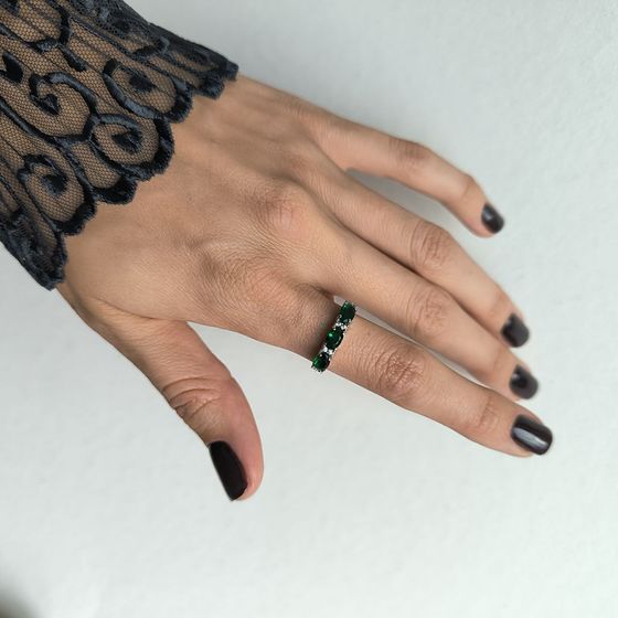 Срібна каблучка зі смарагдом nano 1,136 карата