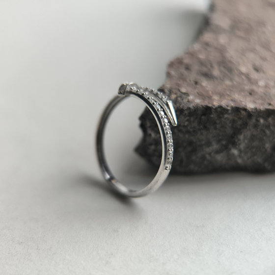 Silver ring with cubic zirconia