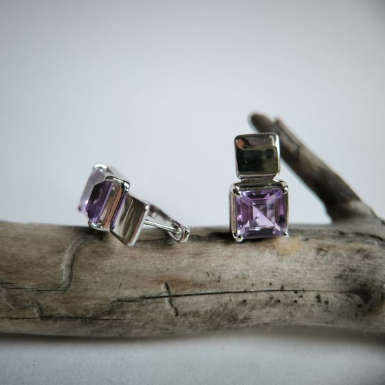Silver earrings with amethyst 4.748ct