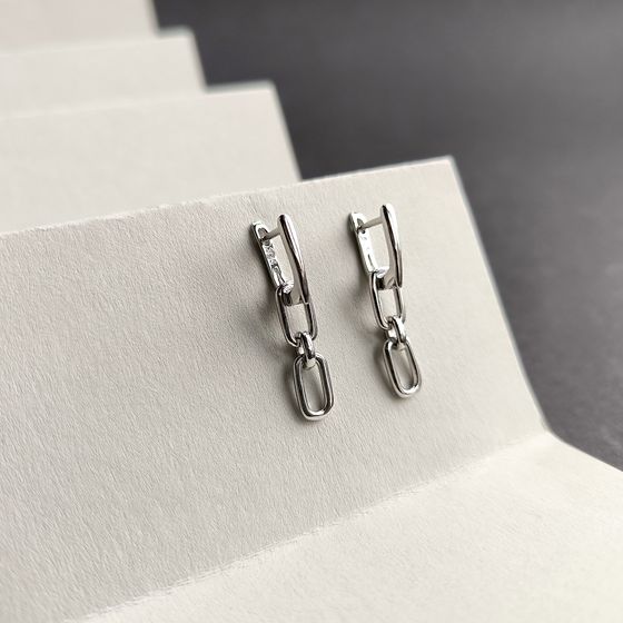 Silver earrings without stones