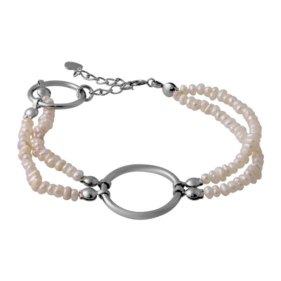 Silver bracelet with baroque pearls