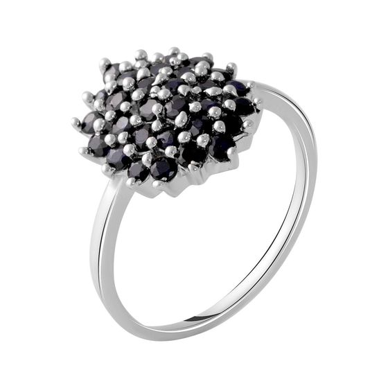 Silver ring with a 1.356-carat sapphire
