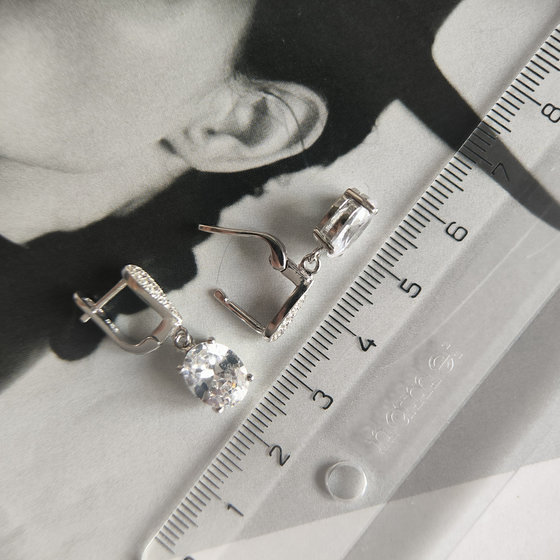 Silver earrings with cubic zirconia