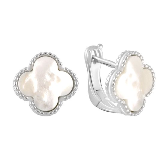 Срібні сережки з перламутром