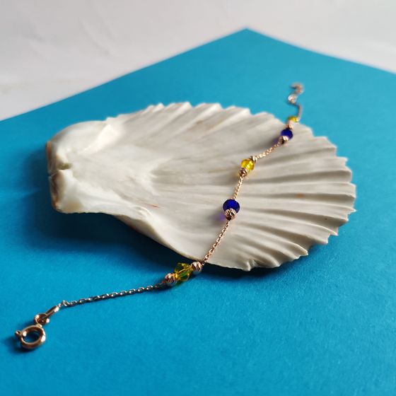 Золотой браслет с фианитами 2ct