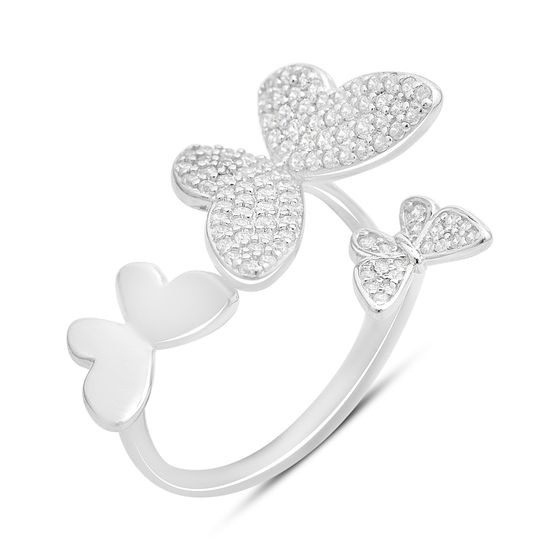 Silver ring with cubic zirconia
