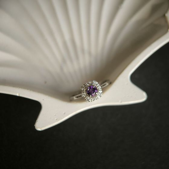 Срібна каблучка з аметистом 0.345ct