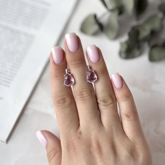 Серебряные серьги с морганитом nano 5.788ct