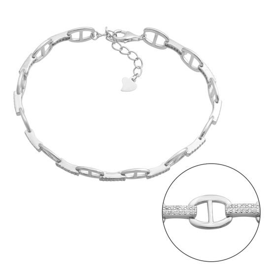 Silver bracelet with phianites