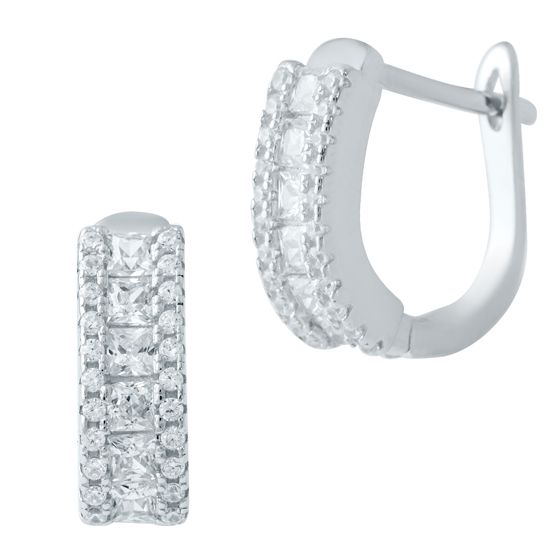 Срібні сережки з фіанітами