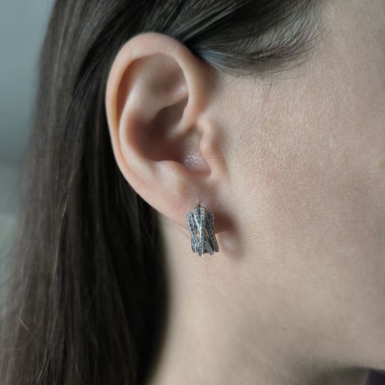 Срібні сережки з фіанітами