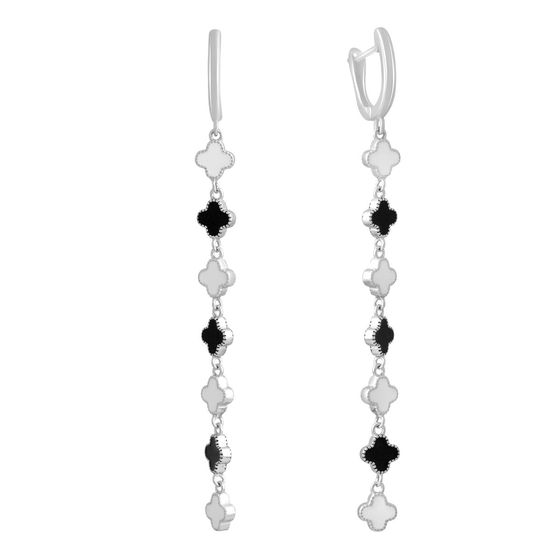 Срібні сережки з емаллю