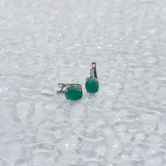 Срібні сережки зі смарагдом 4,808 карата