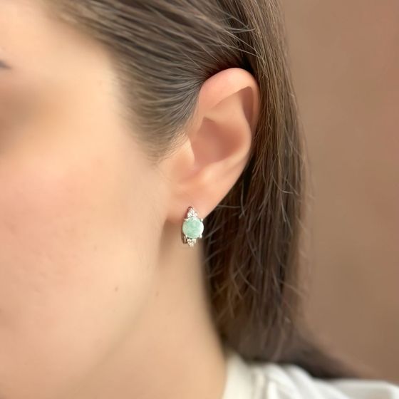 Срібні сережки зі смарагдом 2,788 карата