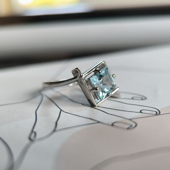 Срібна каблучка з топазом 2.117ct