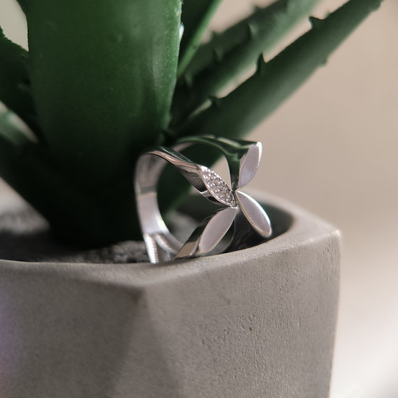 Silver Ring with Fianites