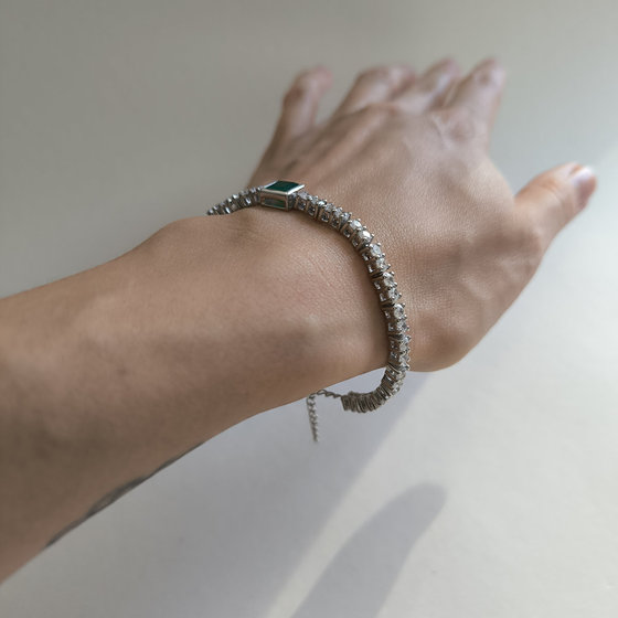 Silver bracelet with agate 9.408ct