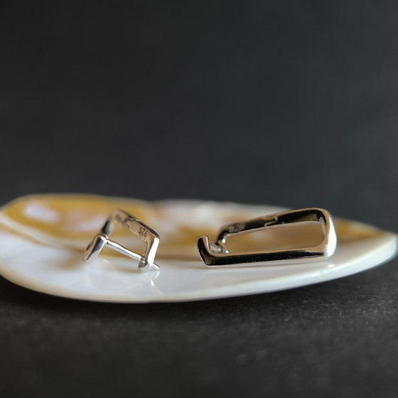 Silver earrings without stones