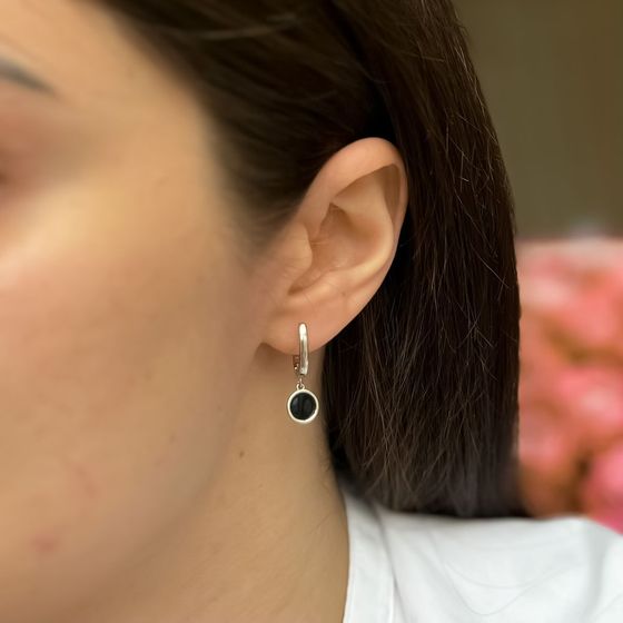 Срібні сережки з емаллю