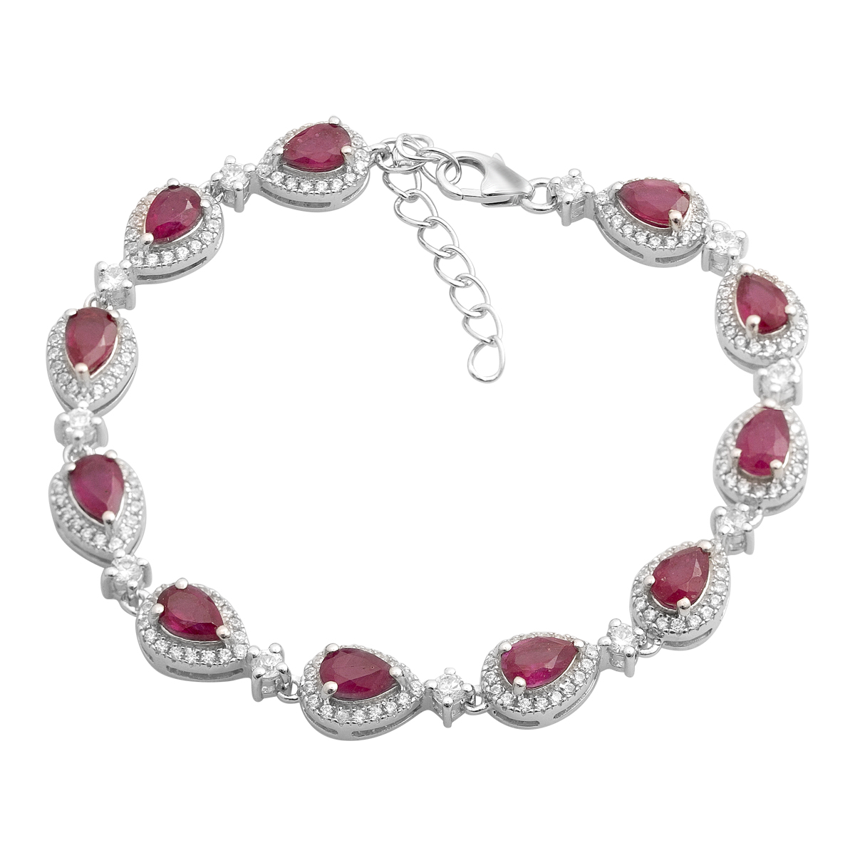 Срібний браслет з рубіном 9,74 карата