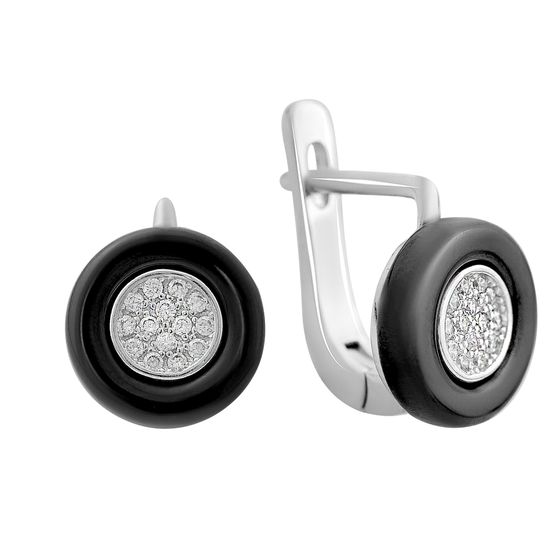 Срібні сережки з керамікою