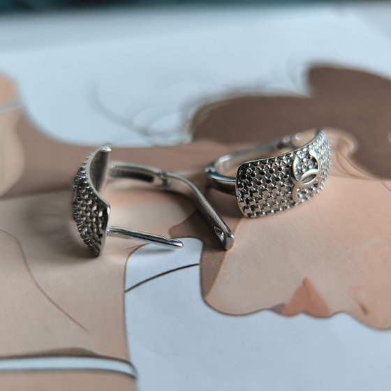 Silver earrings without stones