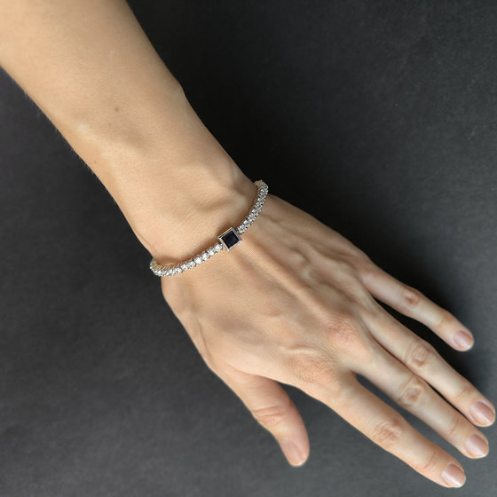 Срібний браслет з сапфіром nano 9.25ct