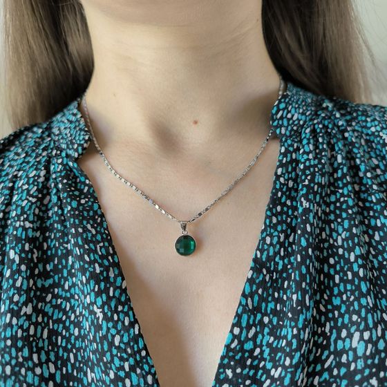 Срібна підвіска з фіанітами