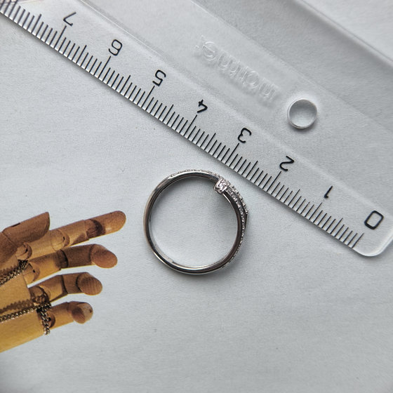 Silver ring with cubic zirconia