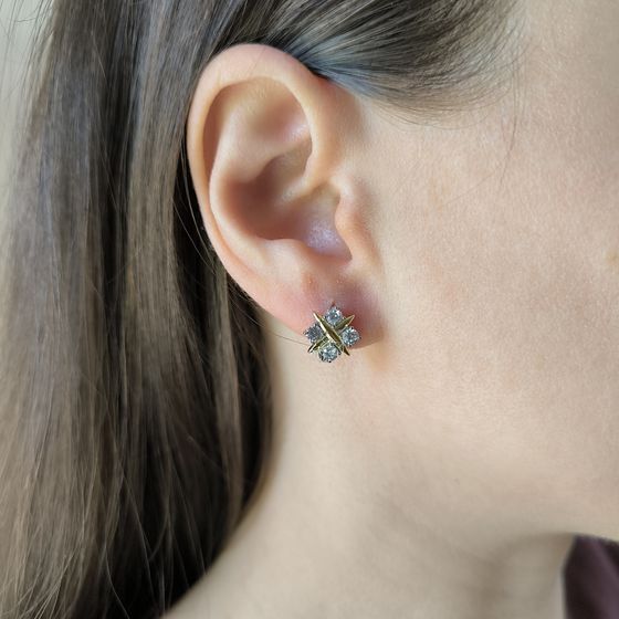 Серебряные серьги с фианитами