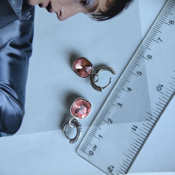 Срібні сережки з фіанітами