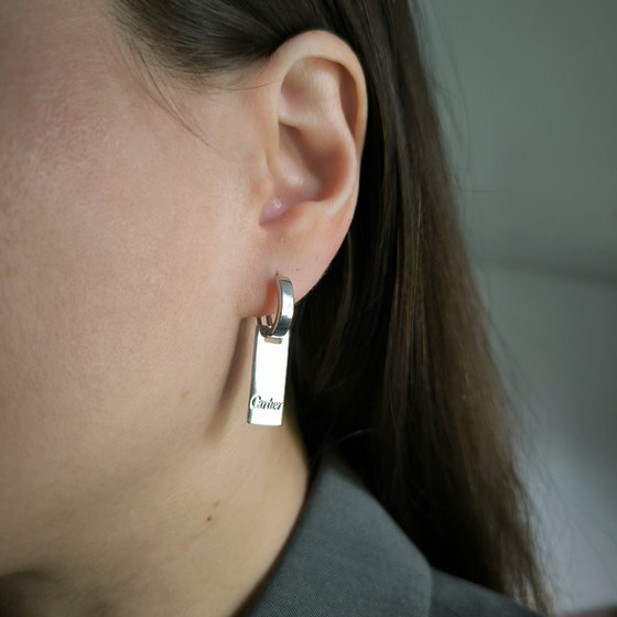 Silver earrings without stones