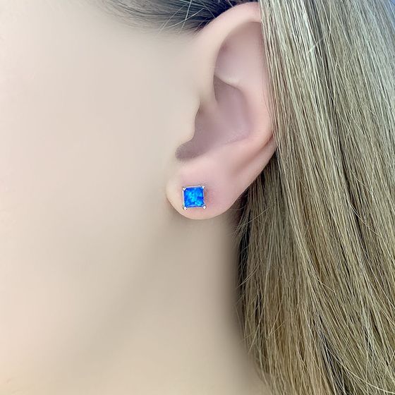 Срібні сережки з опалом