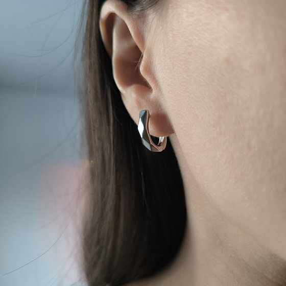 Silver earrings without stones