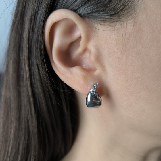 Срібні сережки з фіанітами 0.28ct