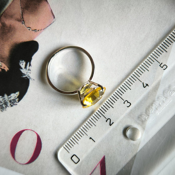 Серебряное кольцо с цитрином nano 3.87ct