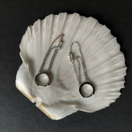 Срібні сережки з фіанітами