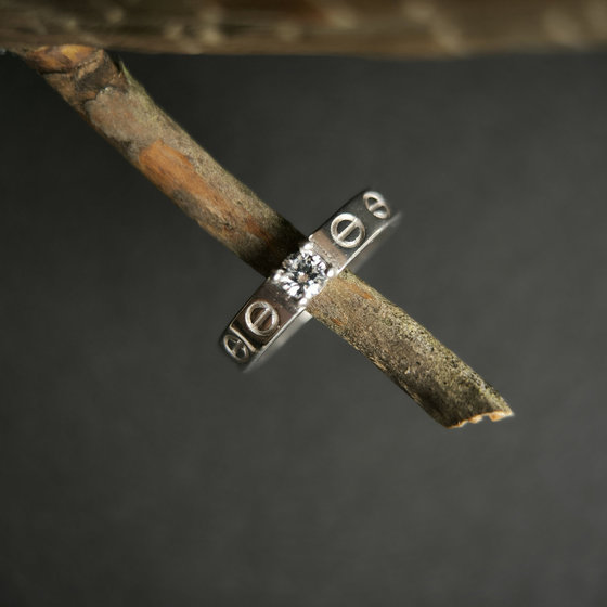Silver ring with cubic zirconia