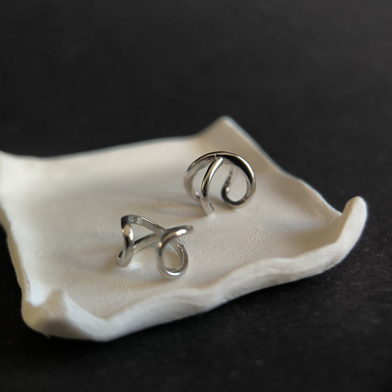 Silver earrings without stones