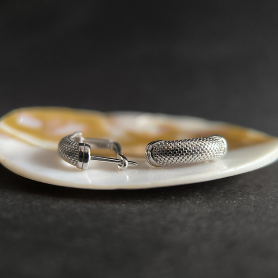 Silver earrings without stones