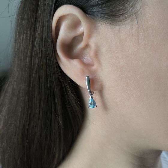 Серебряные серьги с топазом 1.693ct